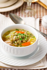 chicken soup with barley groat