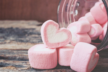 Heart of pink marshmallows