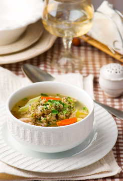chicken soup with barley groat