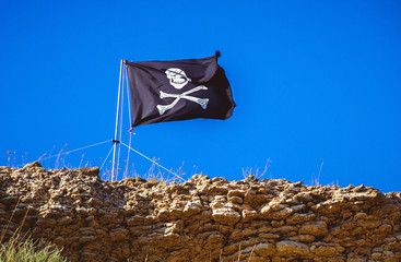 Flag of a Pirate skull and crossbones - Crimea, Russia