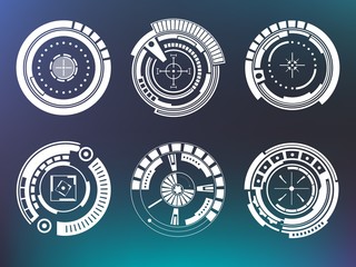 Abstract future, concept vector futuristic blue virtual graphic touch user interface HUD. For web, site, mobile applications isolated on black background, techno, online design, business, gui, ui.