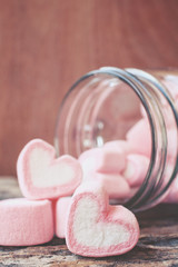 Heart of pink marshmallows