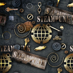 Abstract mechanical elements steampunk background illustration
