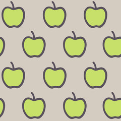 vector pattern of apples on gray background