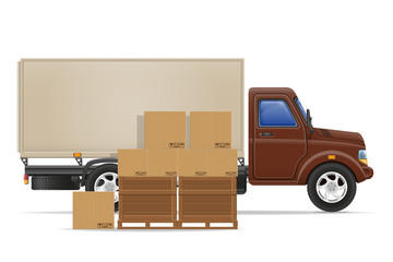 cargo truck delivery and transportation goods concept vector ill