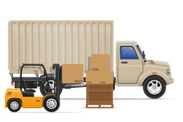 cargo truck delivery and transportation goods concept vector ill