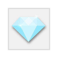 Abstract creative concept vector icon of diamond. For web and mobile content isolated on background, unusual template design, flat silhouette object and social media image, triangle art origami.