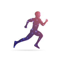 Abstract Creative concept vector image of running man for Web and Mobile Applications isolated on background, art illustration template design, business infographic and social media, icon, symbol.