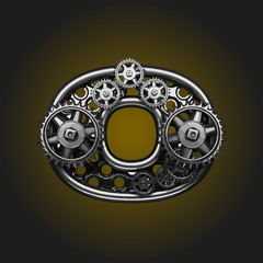o vector letter with gears