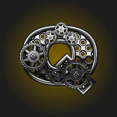 q vector letter with gears