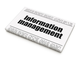 Information concept: newspaper headline Information Management