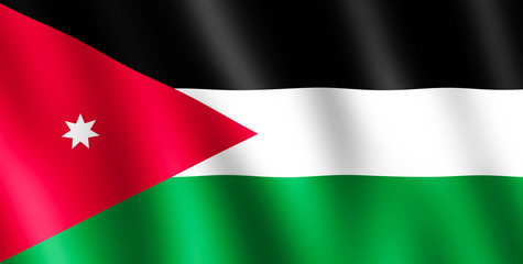 Flag of Jordan waving in the wind