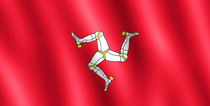 Flag of Isle of Man waving in the wind