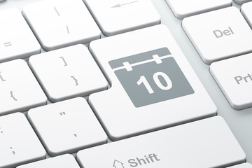 Timeline concept: Calendar on computer keyboard background