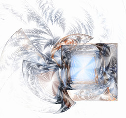 abstract fractal image. square element and elements like wings on the white background - 102212928