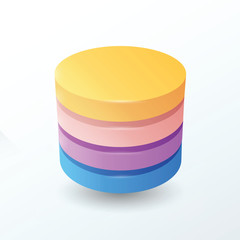 Circles 4 layer  orange, pink, purple, blue