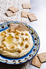 Traditional hummus with chickpeas