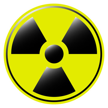 symbol of radioactive contamination with highlights on a white background