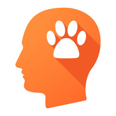 Male head icon with an animal footprint