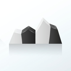 Vector illustration of 3d graph   black and white color