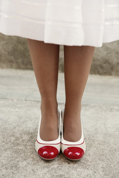 Women's legs with retro shoes