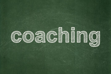 Education concept: Coaching on chalkboard background