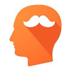 Male head icon with a moustache