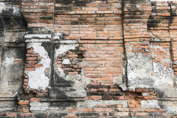 The ancient wall at Watyaichaimongkol  Temple , Ayutthaya Provin