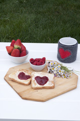 romantic breakfast in a garden