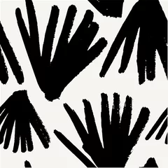 Gordijnen Hand Drawn Leaves Seamless Pattern © Iveta Angelova