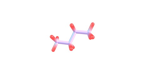 Butane molecular structure isolated on white