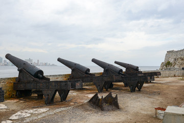 Cannons of El Morro fortress at Havana