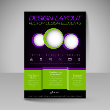 Editable vector template of flyer for business brochure, present
