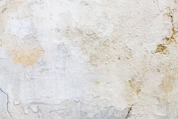 Tuinposter Verweerde muur witte betonnen muurtextuur