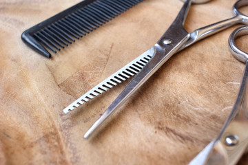 Hair cutting shears and comb
