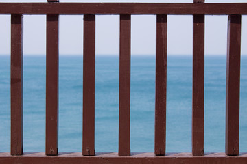 Balcony grilles that separates the sea front.