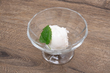 Scoops of white ice cream