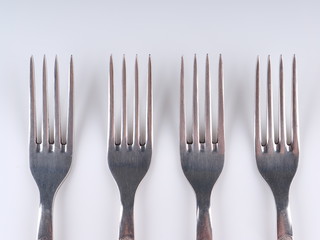 Fork on a gray background