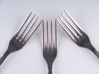 Fork on a gray background