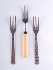 Fork on a gray background