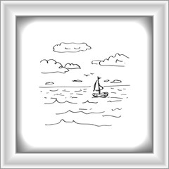 Simple doodle of a sailboat