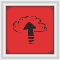 Simple doodle of an upload cloud