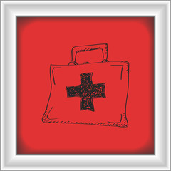 Simple doodle of a first aid box