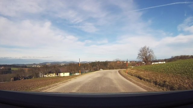 Driving through german austrian countryside 