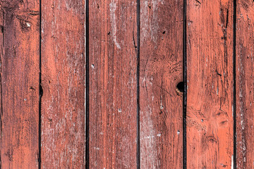 Painted wood texture background, red color planks.