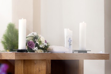 Burning wedding candles