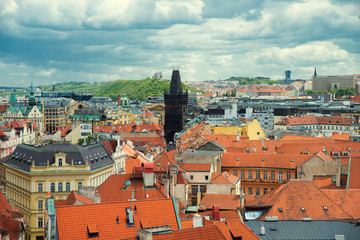 Fototapeta na wymiar Prague top view