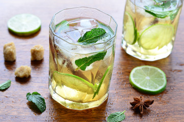 Lime iced tea, cocktail