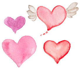 Watercolor hearts