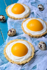 Easter Dessert, Tartlets with Cream and Apricot